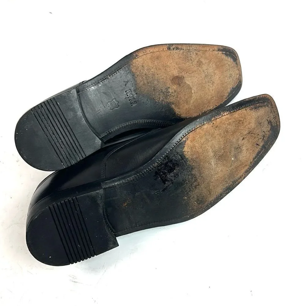 BOSS Hugo Boss Black Square Toe Dress Shoe Derby Lace Up Men’s Size US 11